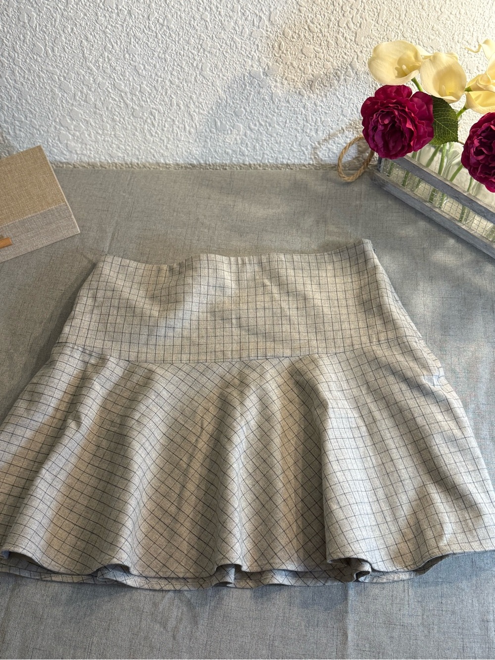 Lauren Ralph Lauren 10 Petite Wool Blend Lined Plaid Skirt Size A-line flared.